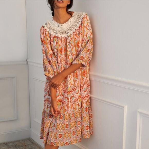 Anthropologie Floral Midi Dress - Picture 1 of 12